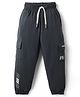 Smarty Boys Looper Knit Full Length Lounge Pant With Text Print - Charcoal Grey