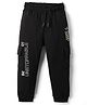 Smarty Boys Looper Knit Full Length Lounge Pant With Text Print - Black