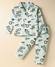 Smarty Boys Looper Knit Full Sleeves Co-ords Night Suit With Text Print - Light Green