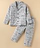 Smarty Boys Looper Knit Full Sleeves Co-Ord Night Suit With Game Print - Light Grey
