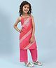 BIBA Viscose Woven Sleeveless Leheriya Printed Lace Embellished Kurta Pant Set - Pink