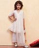 BIBA Woven Half Sleeves Abstract Foil Printed Gota Lace Embellished Kurta Pant With Dupatta Set - White