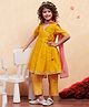 BIBA Woven Half Sleeves Abstract Foil Printed Gota Lace Embellished Kurta Pant With Dupatta Set - Yellow