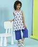 BIBA Cotton Woven Sleeveless Floral Embroidered Kurta Pant Set - White