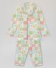 Cocoon Care Bamboo Woven Full Sleeves Floral & Hearts Printed Coordinating Night Suit Set - Multi Colour