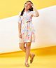 StyloBug Woven Thee Fourth Sleeves Checked Dress - Multi Colour