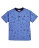 JusCubs Cotton Knit Half Sleeves Nautical Theme Printed Tee - Blue