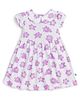 JusCubs Cotton Jersey Knit Half Puffed Sleeves Floral Printed Dress - White
