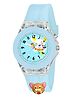KIDSUN Cat Applique Detailed Seven Light Analogue Watch With Redium Strap - Blue