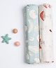 Cocoon Care Bamboo Cotton Muslin Swaddle for New Born Baby Set of 2 - Multi Color