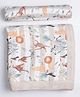 Cocoon Care Bamboo Cotton Muslin Blanket Swaddle Set for New Born Baby - Beige
