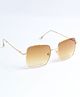 KIDSUN Colour Blocked 100% UV Protected Avaitor Square Sunglasses - Brown