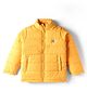 Pine Kids Woven Full Sleeves Solid Coloured Padded Jacket - Yellow