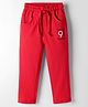 Olio Kids Looper Knit Full Length Lounge Pant With Text Print - Red