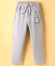 Olio Kids Looper Knit Full Length Lounge Pant With Text Print - Light Grey