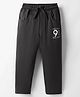 Olio Kids Looper Knit Full Length Lounge Pant With Text Print - Black