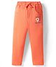 Olio Kids Looper Knit Full Length Lounge Pant With Text Print - Orange