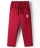 Olio Kids Looper Knit Full Length Lounge Pant With Text Print - Dark Red