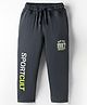 Olio Kids Lopper Knit Full Length Lounge Pant with Text Print - Charcoal Grey