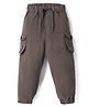 Olio Kids Cotton Woven Full Length Solid Colour Trouser - Light Brown