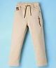 Olio Kids Cotton Woven Full Length Solid Trouser - Cream