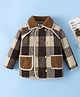 Mark & Mia Full Sleeves Winter Jacket with Checks Print - Tan & Brown