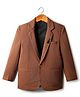 Rikidoos Full Sleeves Texured Blazer With Brooch - Brown