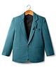 Rikidoos Full Sleeves Texured Blazer With Brooch - Teal Blue