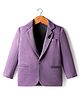Rikidoos Full Sleeves Texured Blazer With Brooch - Purple