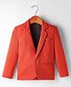 Rikidoos Full Sleeves Textured Blazer WIth Brooch - Orange