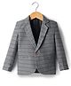 Rikidoos Full Sleeves Striped & Textured Blazer WIth Brooch - Grey