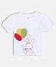 MINI KLUB Cotton Half Puffed Sleeves Bunny Printed Top - White