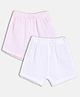 MINI KLUB Cotton Woven Pack Of 2 Solid & Waves Printed Shorts - Pink & White