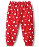 Doodle Poodle Single Jersey Knit Full Length Lounge Pant With Heart Print - Red