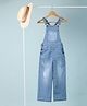 tweeny mini Denim Woven Sleeveless Washed Distressed Dungaree - Light Blue