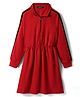 Pine Kids Cotton Knit Full Raglan Sleeves Solid Colour Winter Dress - Maroon