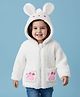 Mark & Mia Full Sleeves Hooded Fur Winter Jacket with Ear Applique & Pugmark Patch - White