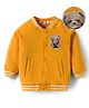Mark & Mia Full Raglan Sleeves Bomber Jacket With Teddy Bear Patch - Yellow