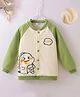 Mark & Mia Full Raglan Sleeves Winter Jacket With Dino Print - Beige & Green