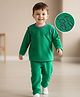 Mark & Mia Full Sleeves Winter Wear Night Suit With Bear Embroidery - Green