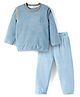 Mark & Mia Full Sleeves Winter Wear Night Suit with Bear Embroidery - Light Blue