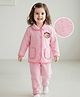 Mark & Mia Full Sleeves Winter Wear Night Suit With Animal Embroidery - Pink