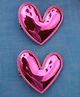 Knotty Ribbons Heart Applique Detailed Hair Alligator Clips - Dark Pink