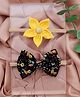 Knotty Ribbons Set Of 2 Flower & Bow Applique Detailed Headband - Black & Yellow