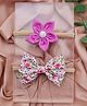 Knotty Ribbons Set Of 2 Flower & Bow Applique Detailed Headband - White & Purple