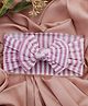 Knotty Ribbons Striped Bow Applique Detailed Headband - Pink & White