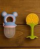 Badal Kidz Presents combo of 2 includes 1 Standing Fruit Teether and 1 Mickey Fruit Feeder - Orange, Blue