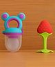 Badal Kidz Presents combo of 2 includes 1 Standing Fruit Teether and 1 Mickey Fruit Feeder - Red, Purple