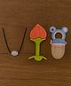 Badal Kidz Presents combo of 3 includes 1 Standing Fruit Teether ,1 Mickey Fruit Feeder and 1 tlismi moti - Peach , blue