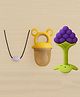 Badal Kidz Presents combo of 3 includes 1 Standing Fruit Teether ,1 Mickey Fruit Feeder and 1 tlismi moti -  blue, Yellow